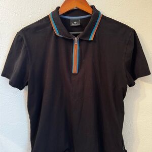 Paul Smith Black Polo with Blue and Orange Accents